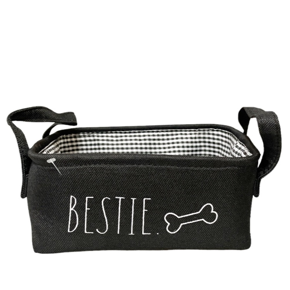 NEW Rae Dunn BESTIE 🦴 Collapsible Basket w/Handles